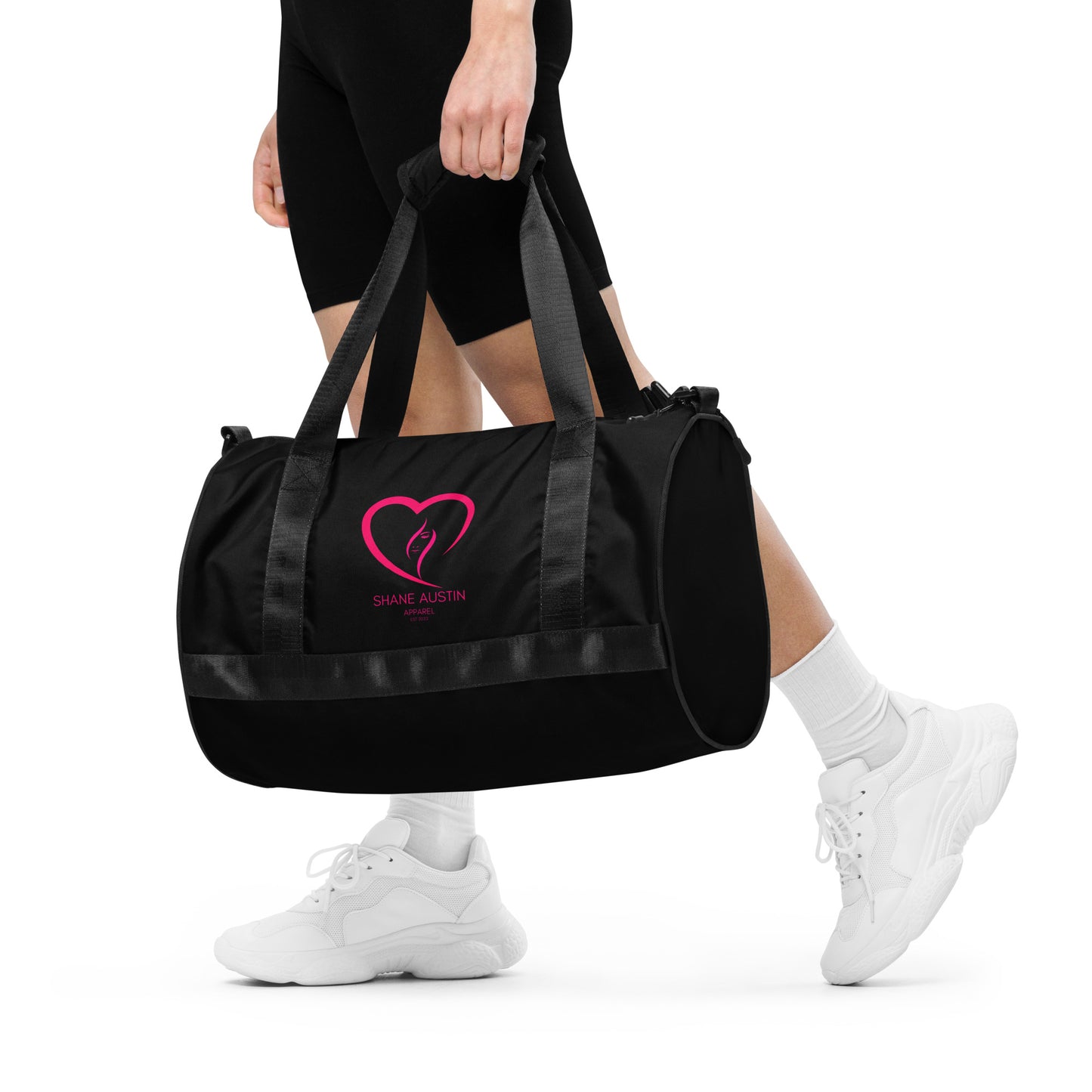 "Beautiful Heart" Pink All-over print gym/duffle bag