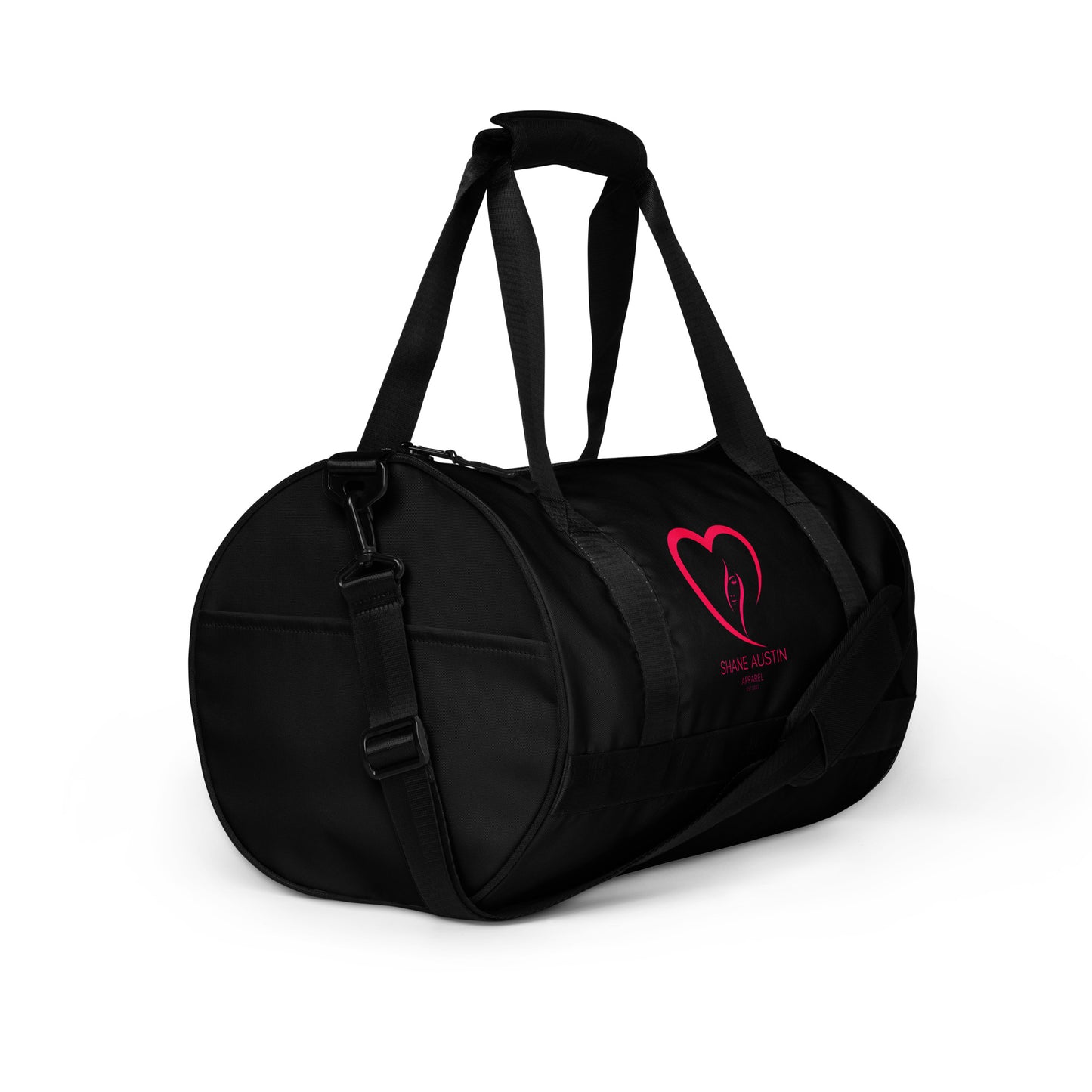 "Beautiful Heart" Pink All-over print gym/duffle bag