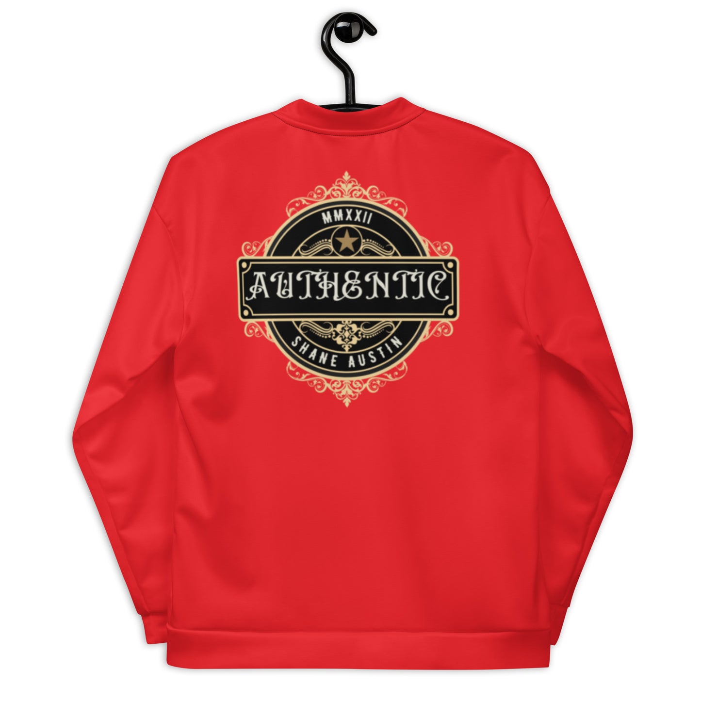 Authentic Patch Unisex Bomber Jacket (Red)