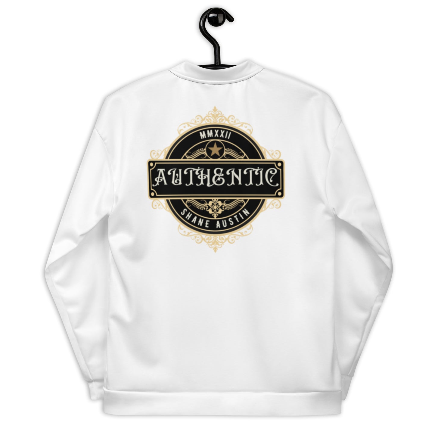 Authentic Patch Unisex Bomber Jacket (White)