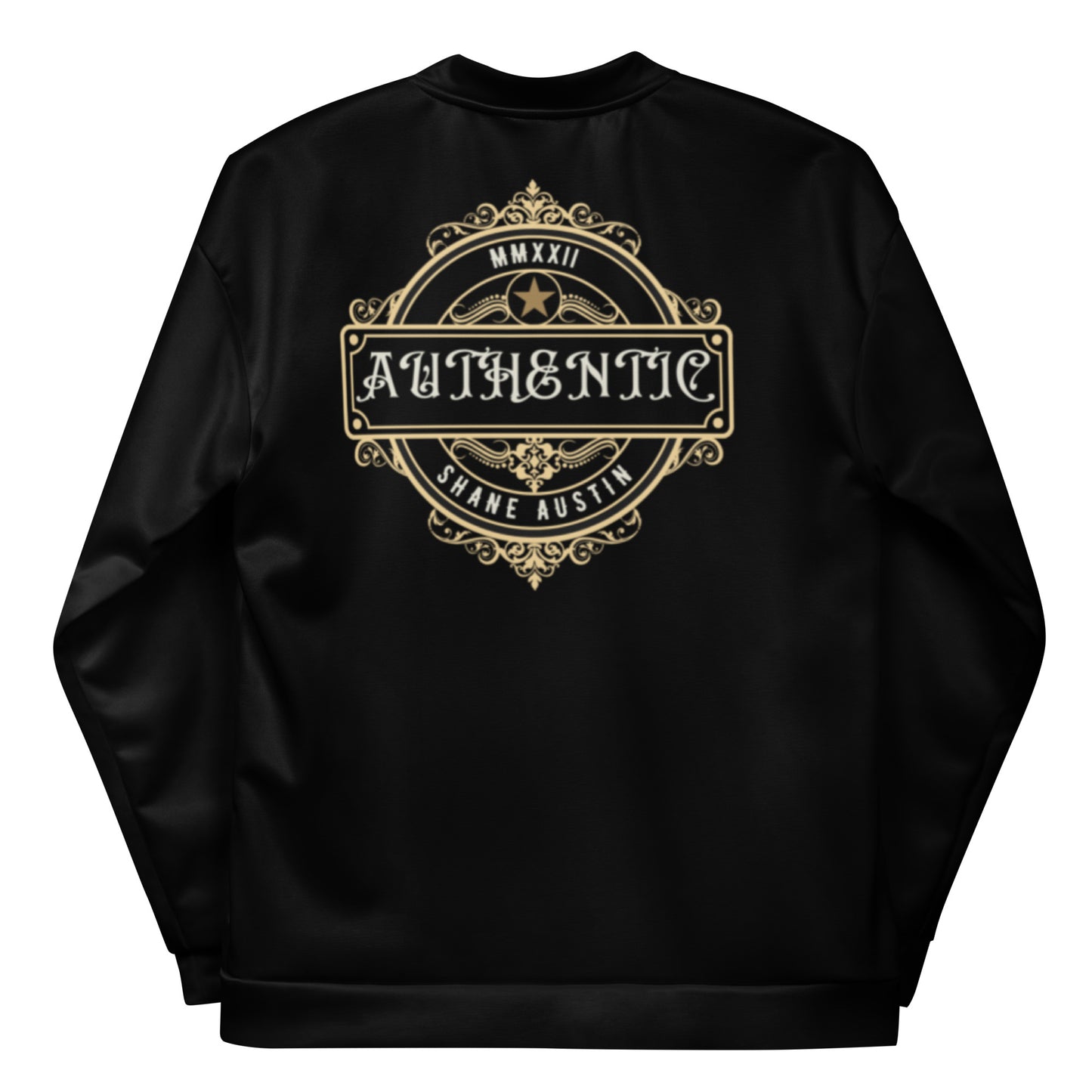 Authentic Patch Unisex Bomber Jacket (Black)