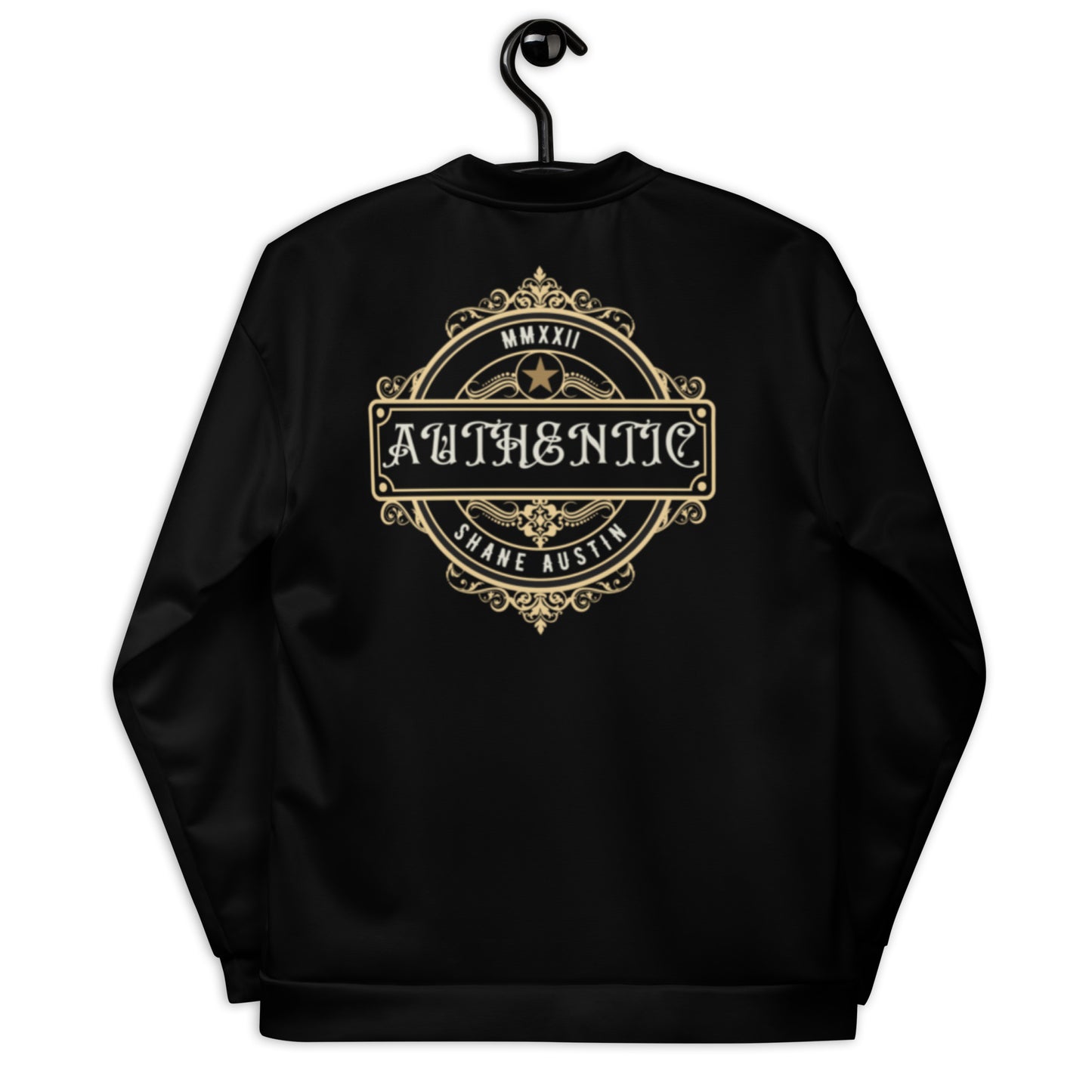 Authentic Patch Unisex Bomber Jacket (Black)