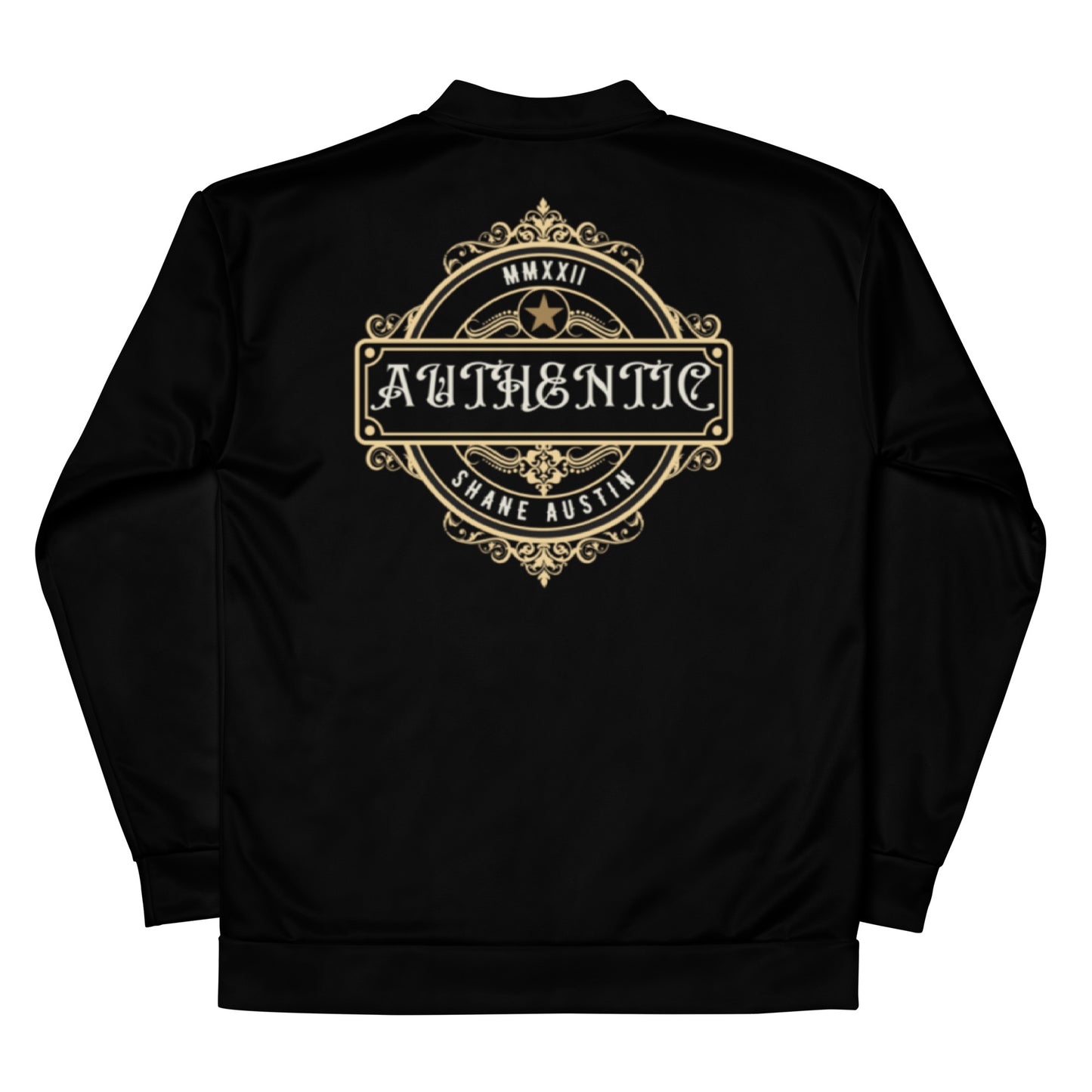 Authentic Patch Unisex Bomber Jacket (Black)