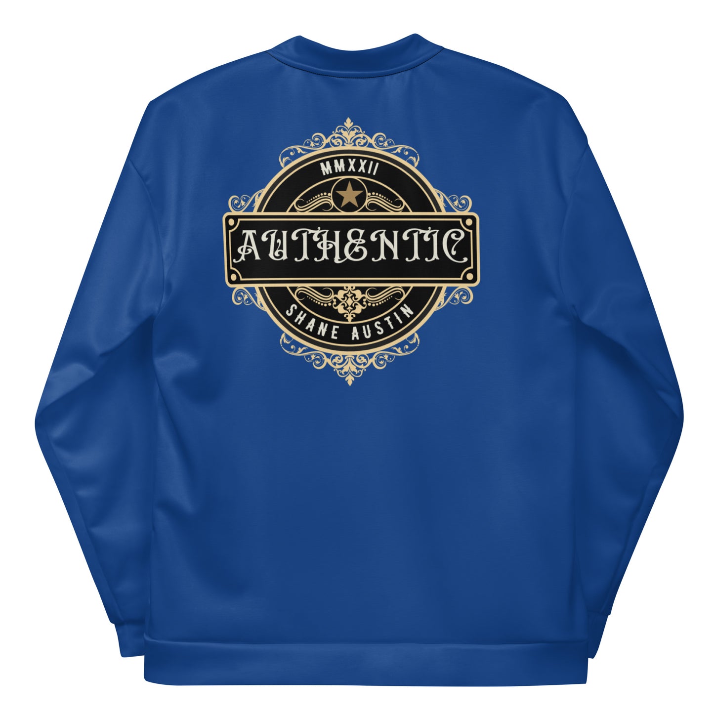 Authentic Patch Unisex Bomber Jacket (Blue)