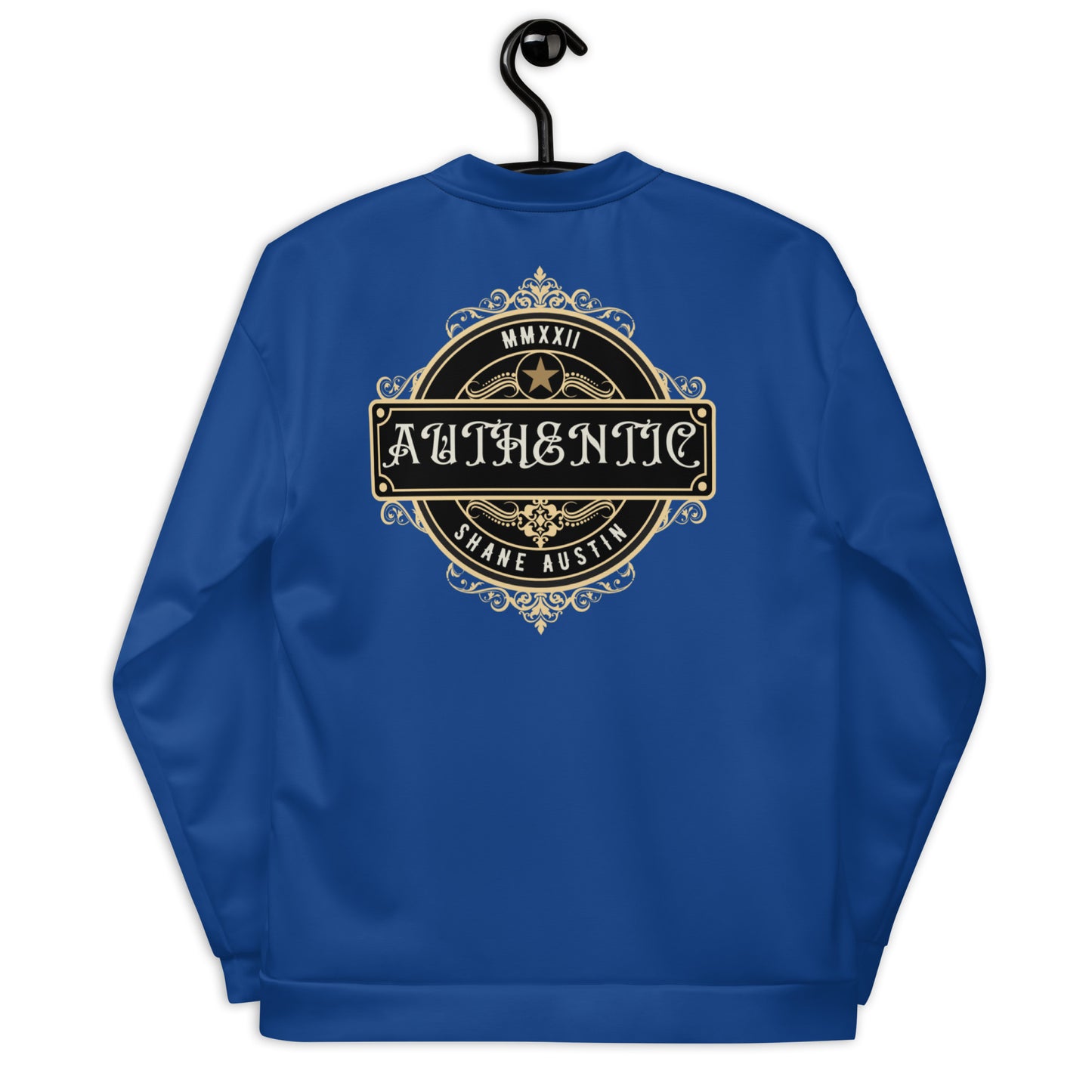 Authentic Patch Unisex Bomber Jacket (Blue)