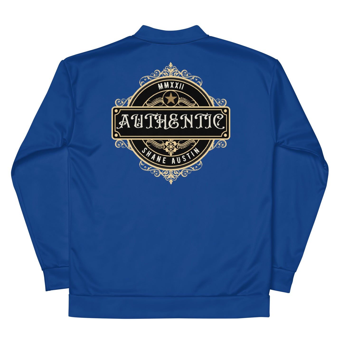 Authentic Patch Unisex Bomber Jacket (Blue)