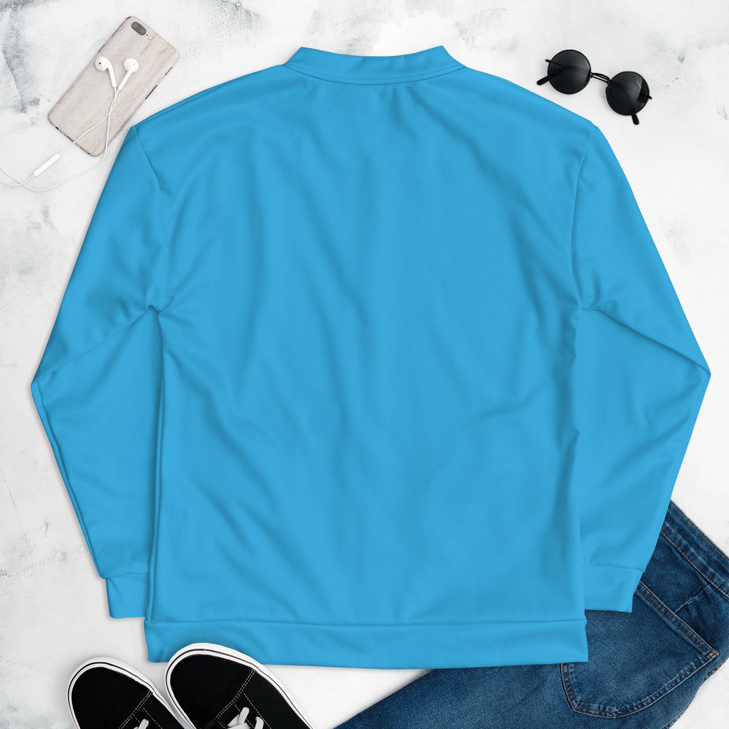 Elegante Unisex Bomber Jacket (Light Blue)