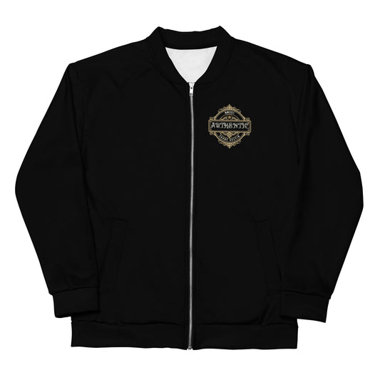 Authentic Patch Unisex Bomber Jacket (Black)