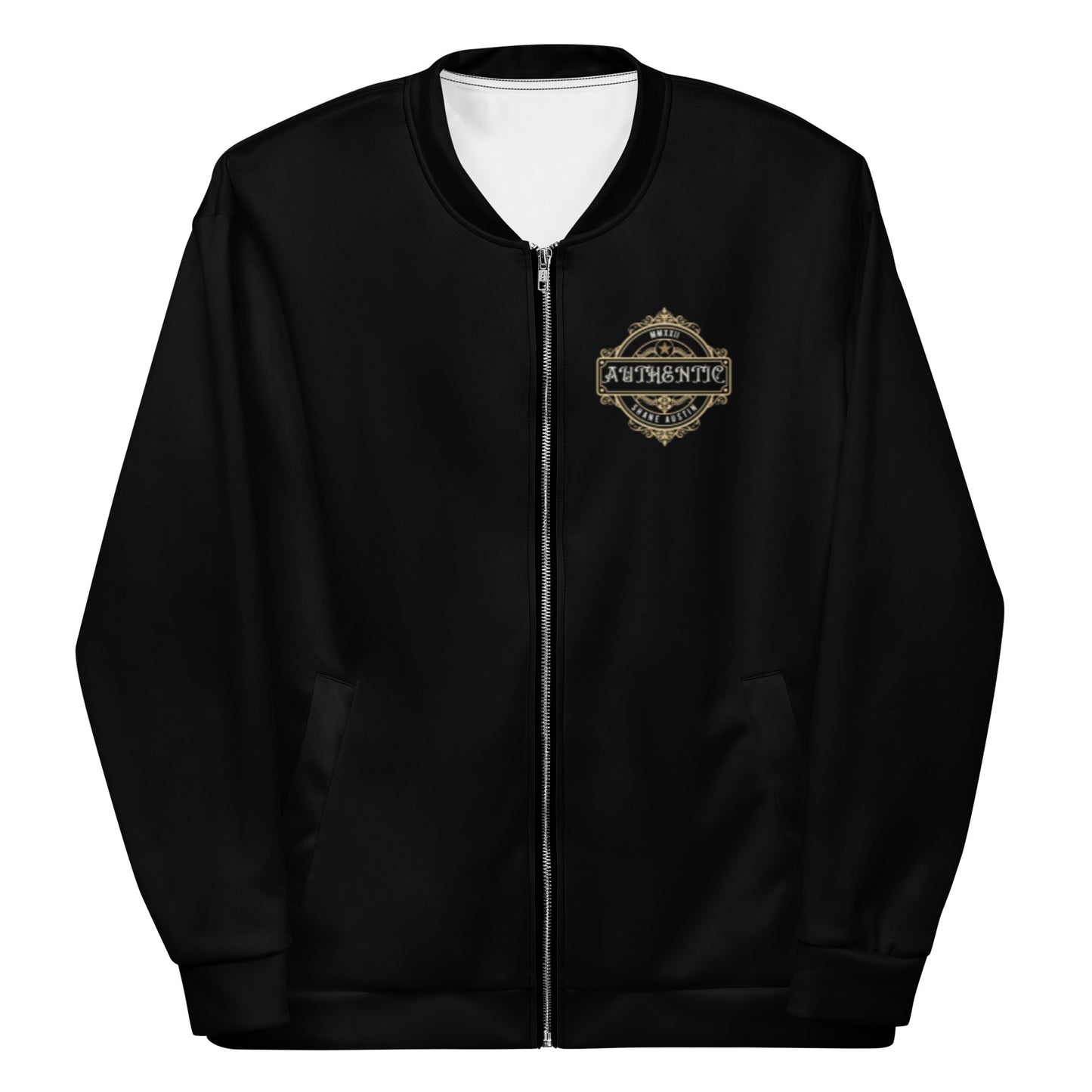 Authentic Patch Unisex Bomber Jacket (Black)