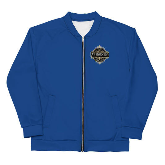 Authentic Patch Unisex Bomber Jacket (Blue)