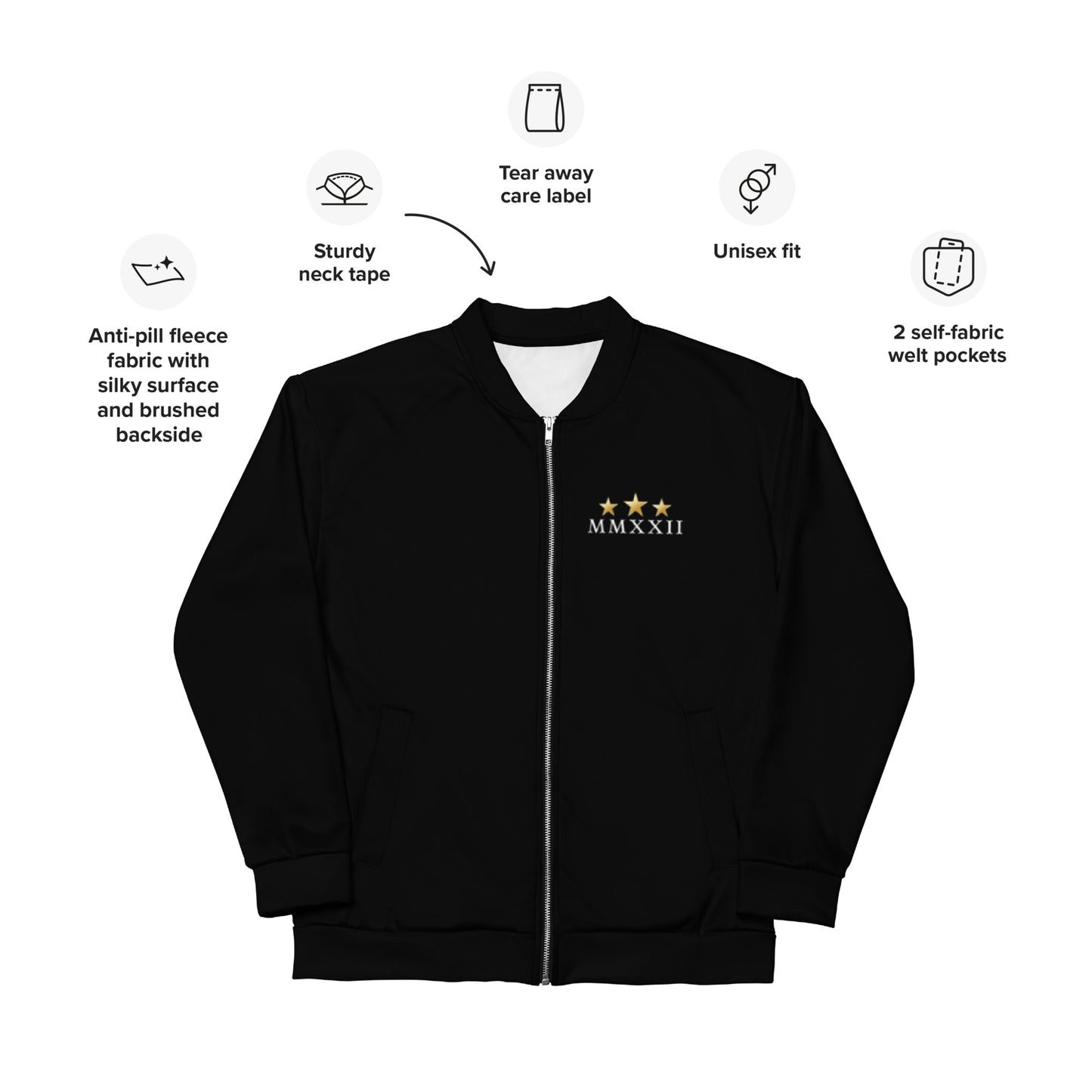 Emporium Unisex Bomber Jacket (Black)