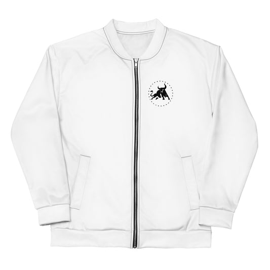 Logo Unisex Bomber Jacket (White)