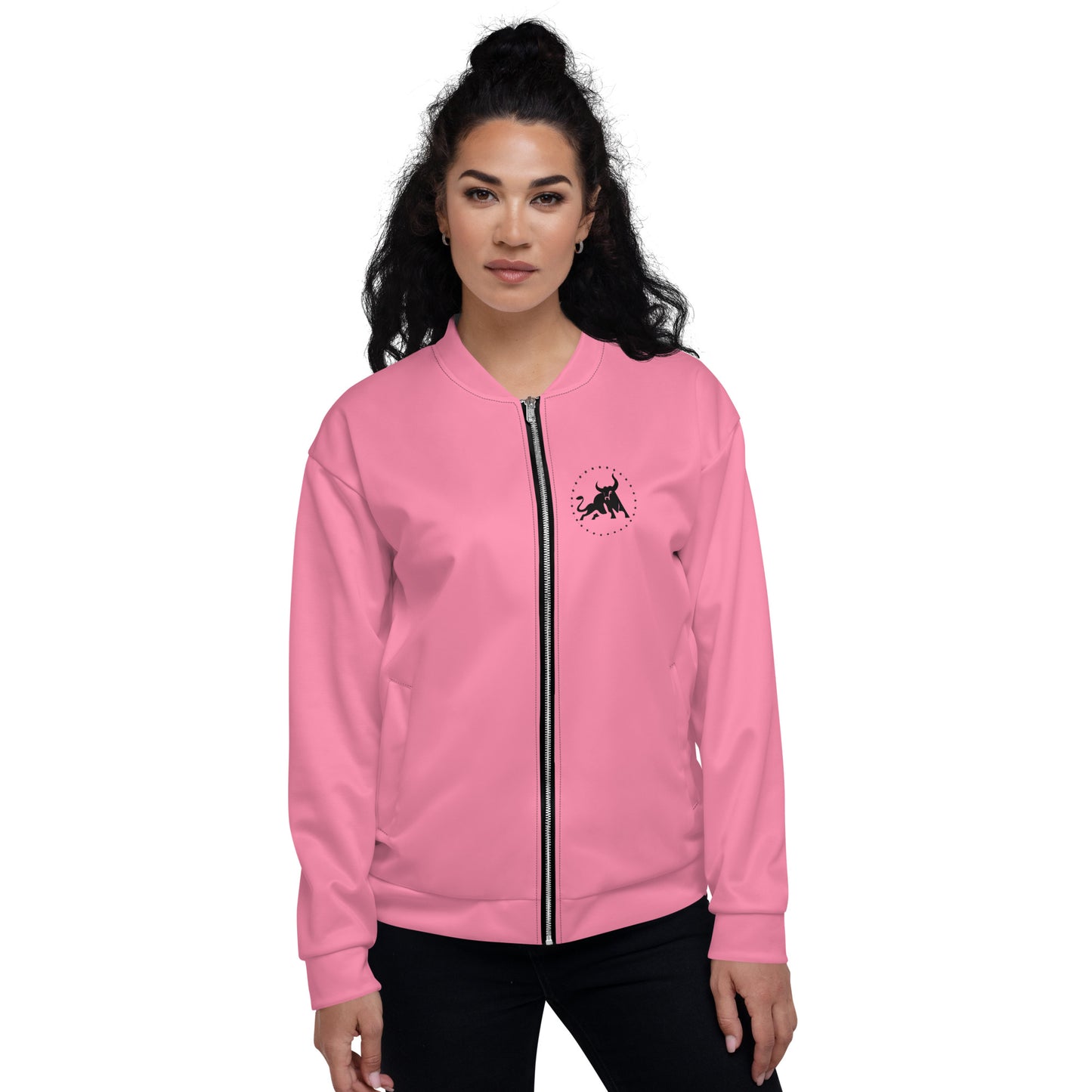 Logo Unisex Bomber Jacket (Pink)