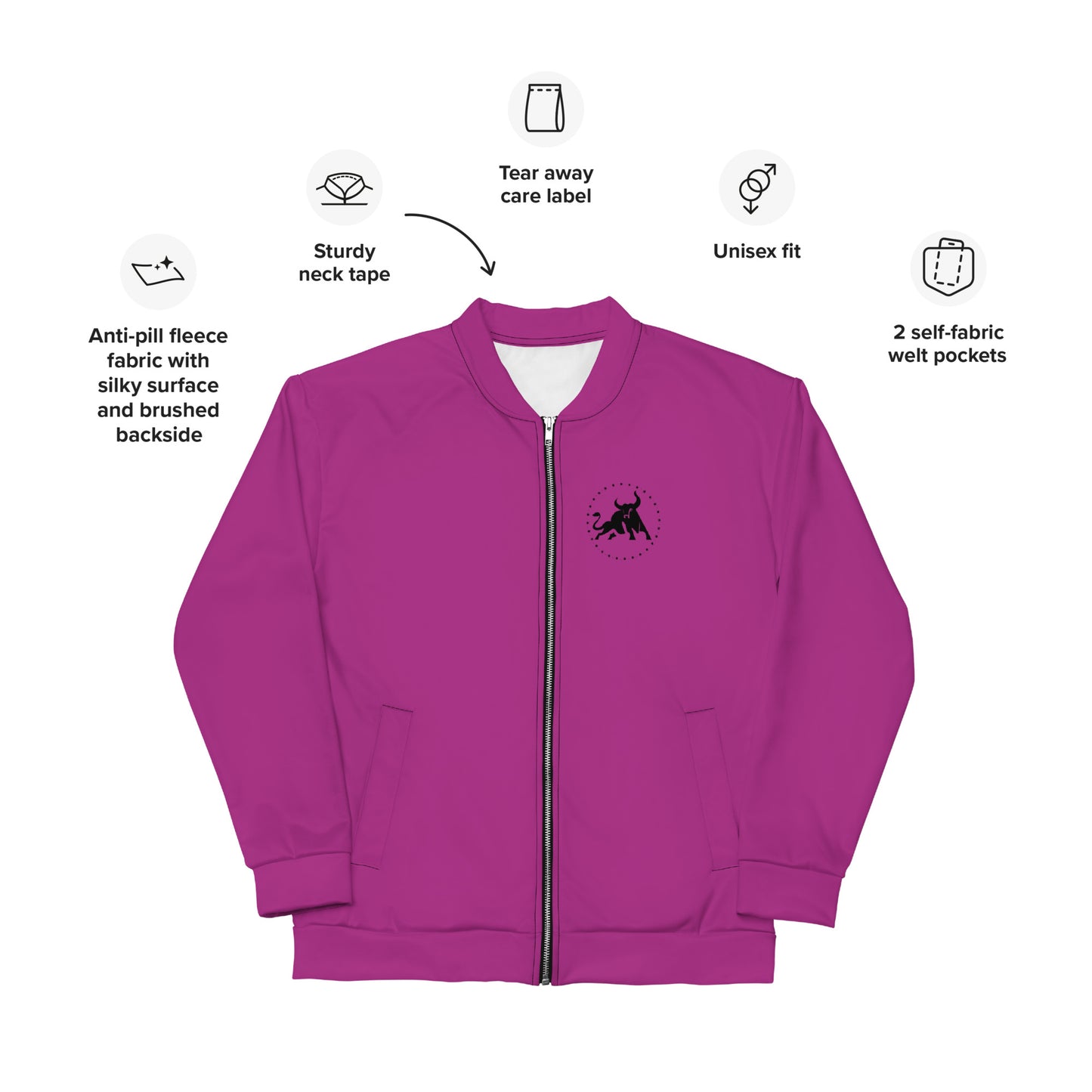 Logo Unisex Bomber Jacket (Purple)