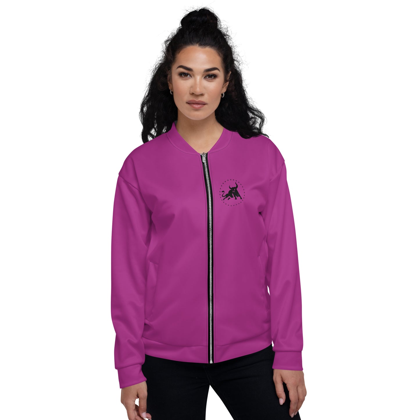 Logo Unisex Bomber Jacket (Purple)