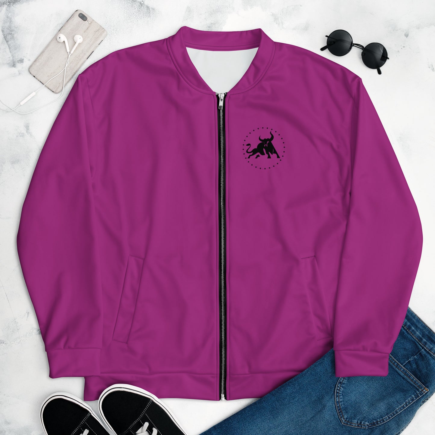 Logo Unisex Bomber Jacket (Purple)