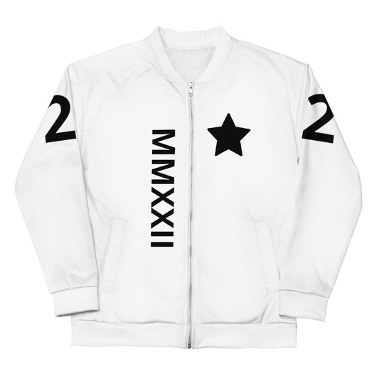 Logo MMXXII Unisex Bomber Jacket (White)