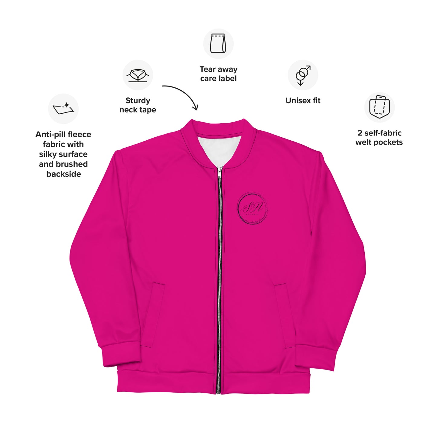 Elegante Unisex Bomber Jacket (Pink)