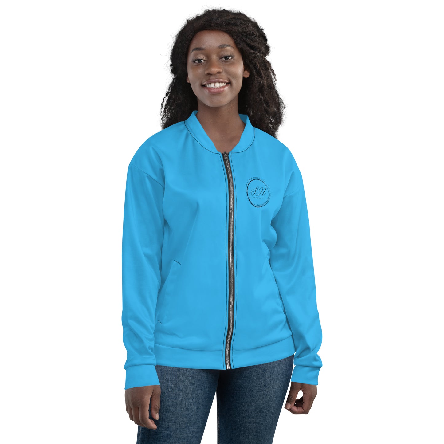 Elegante Unisex Bomber Jacket (Light Blue)