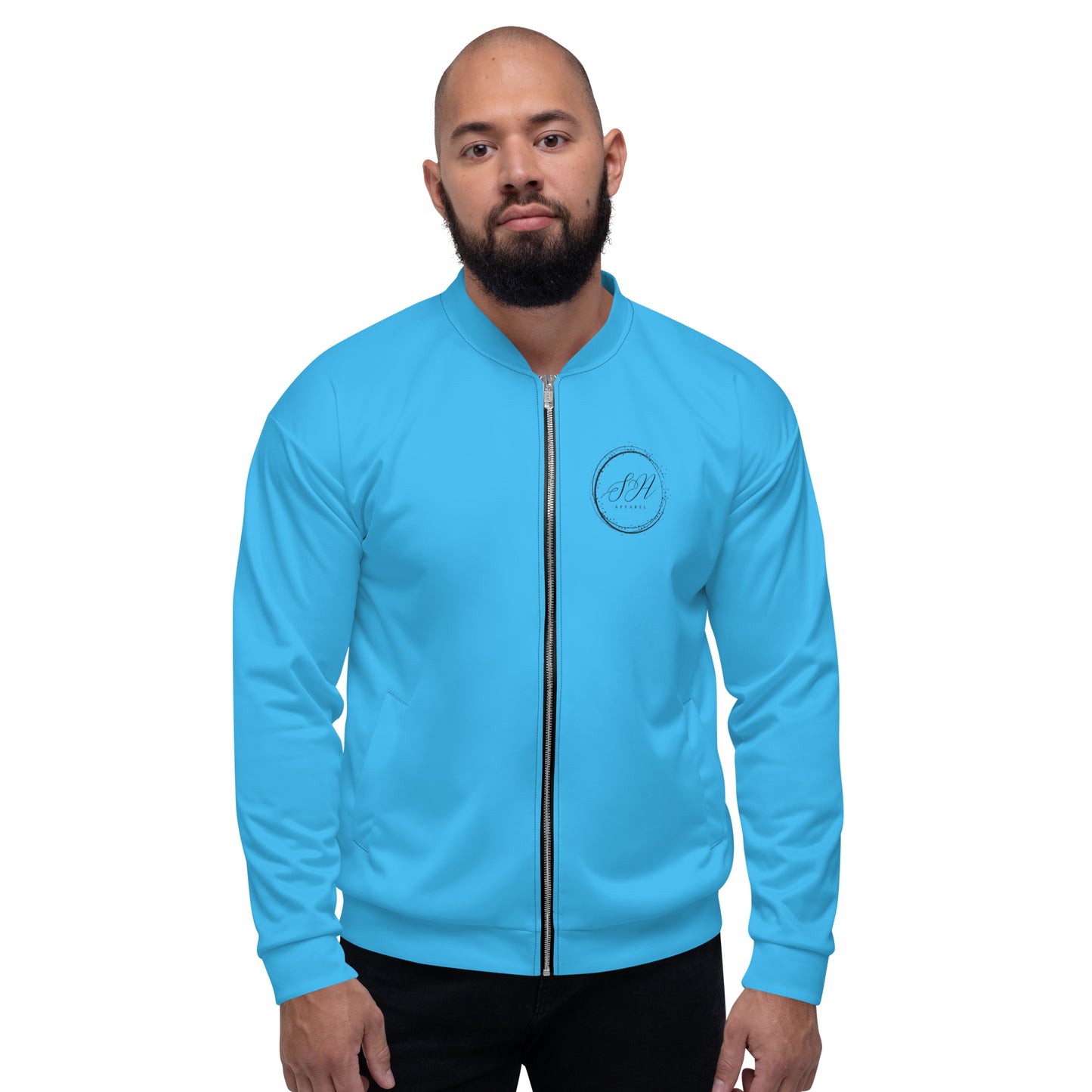 Elegante Unisex Bomber Jacket (Light Blue)