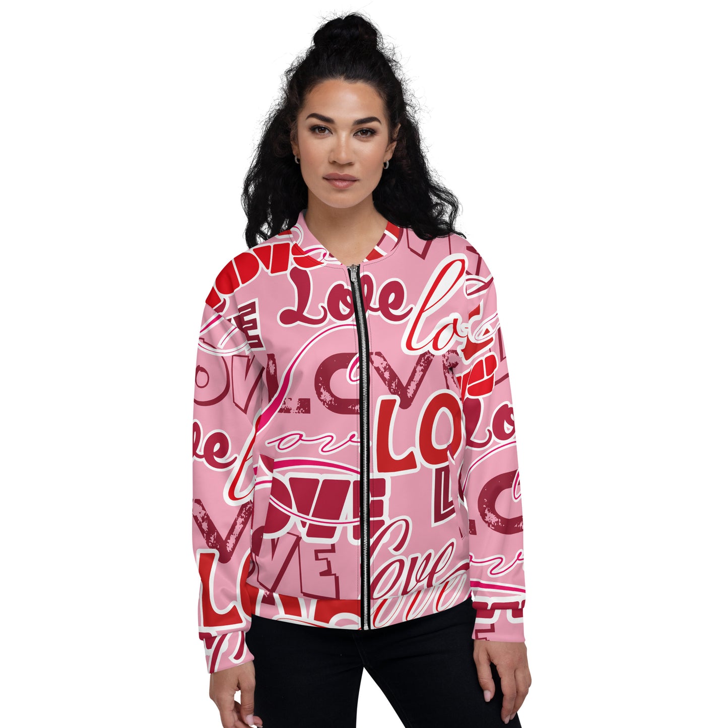 Love (Pink) Unisex Bomber Jacket