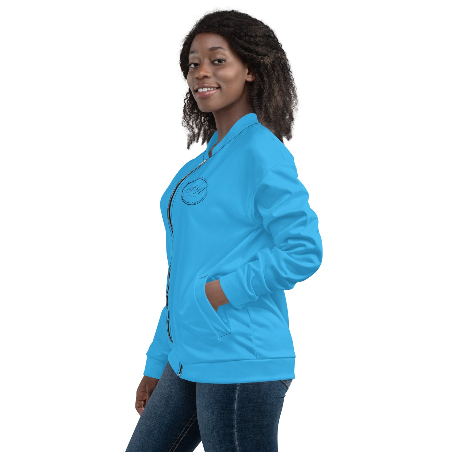 Elegante Unisex Bomber Jacket (Light Blue)