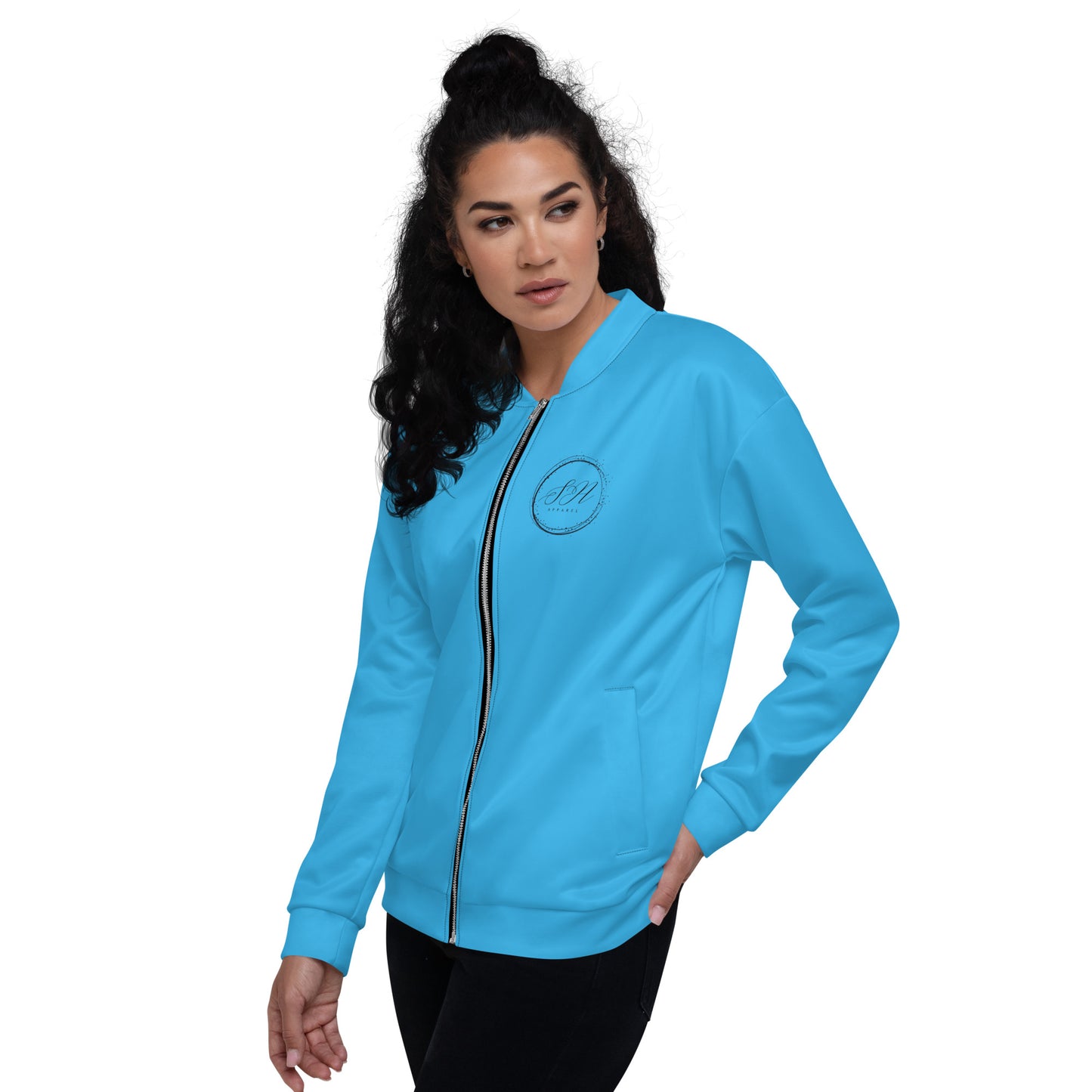 Elegante Unisex Bomber Jacket (Light Blue)