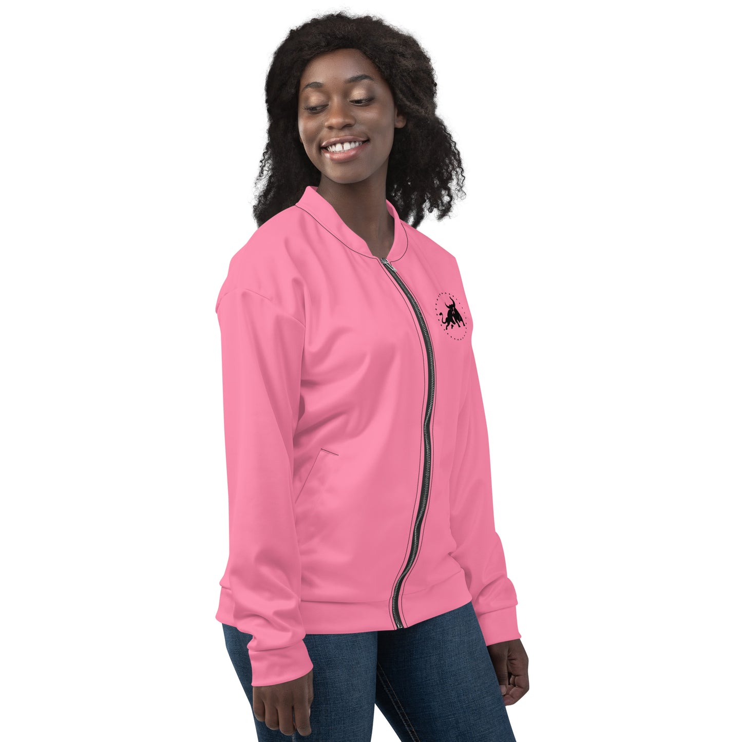 Logo Unisex Bomber Jacket (Pink)