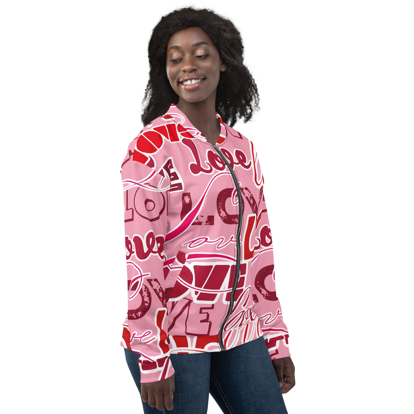 Love (Pink) Unisex Bomber Jacket