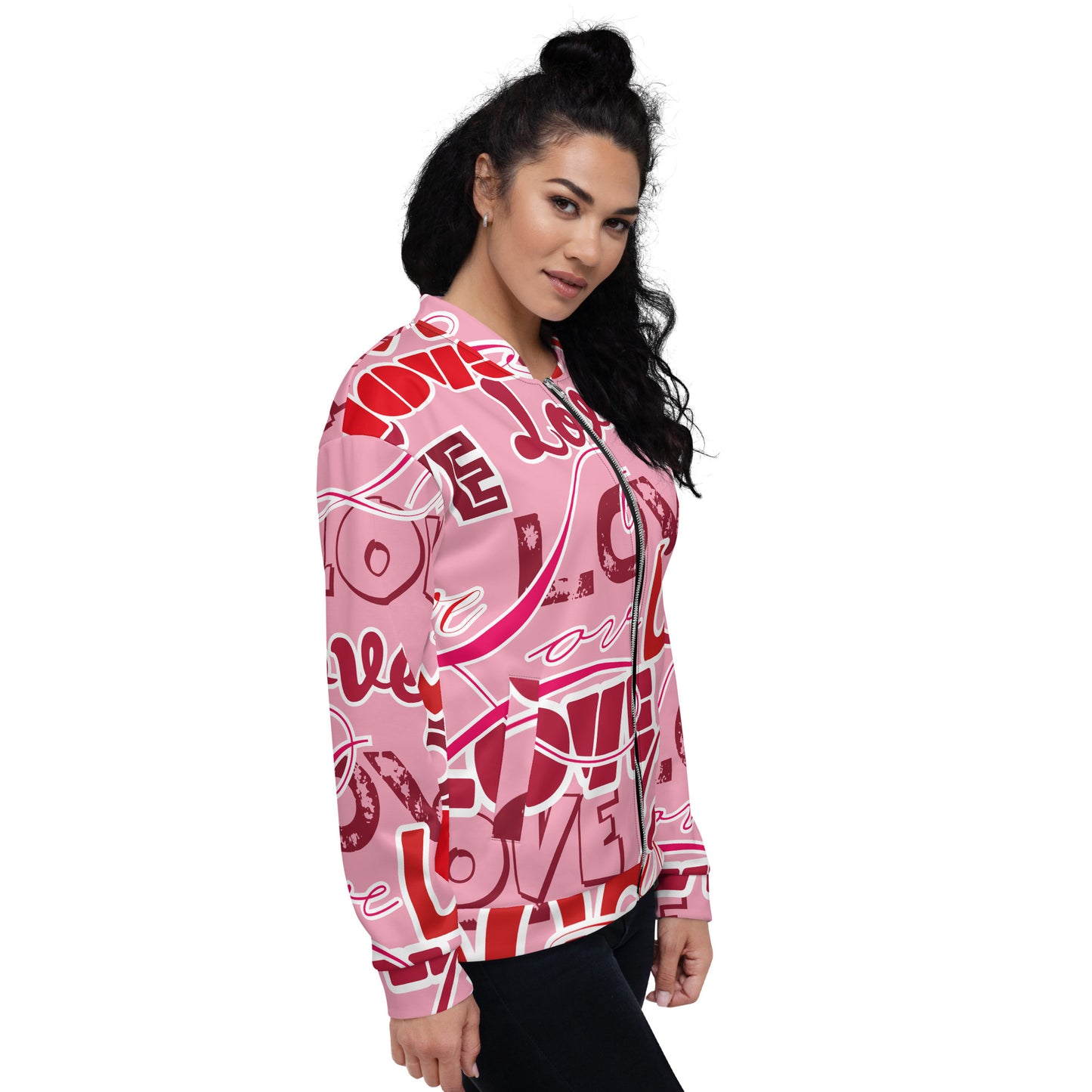 Love (Pink) Unisex Bomber Jacket