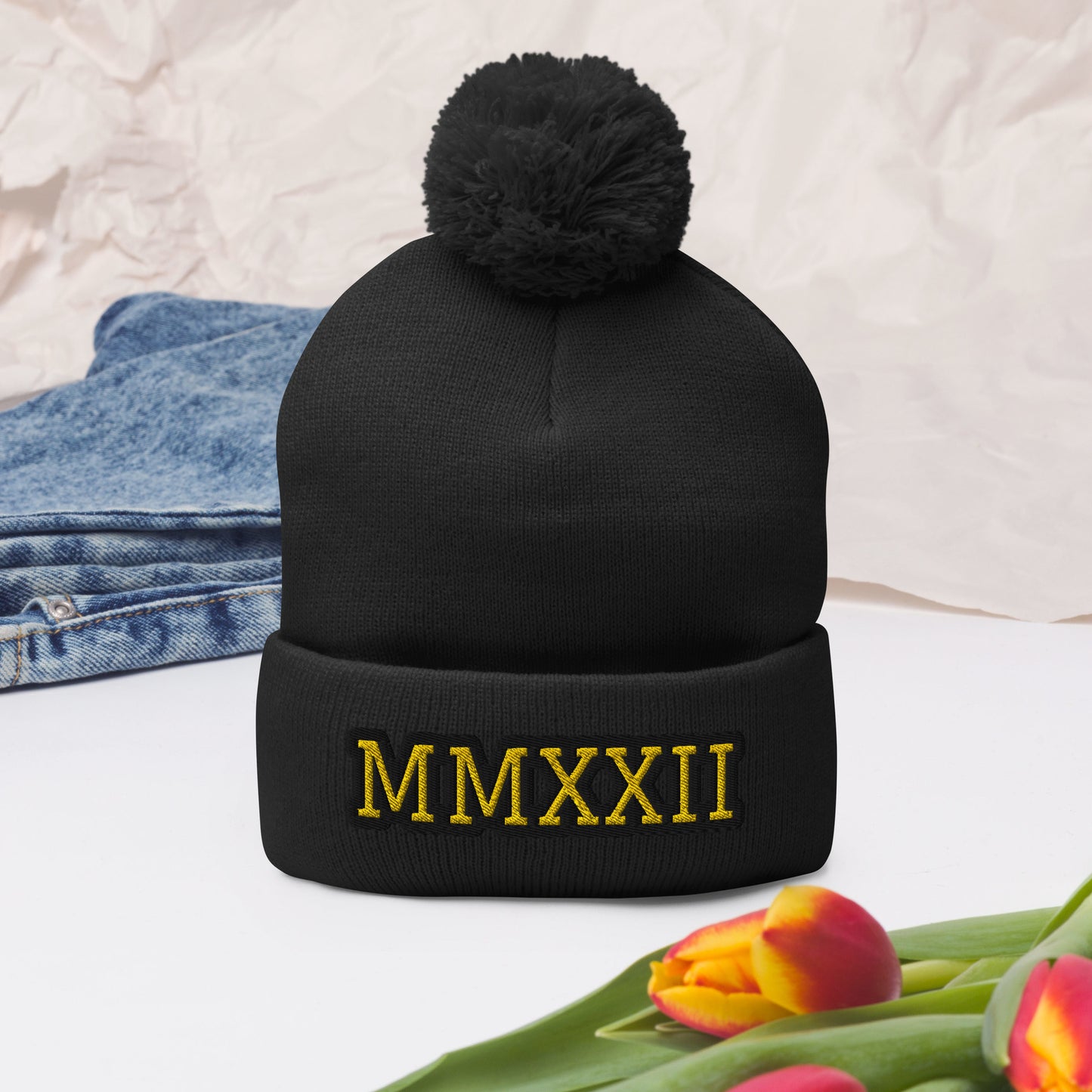 "MMXXII" Pom-Pom Beanie