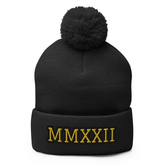 "MMXXII" Pom-Pom Beanie