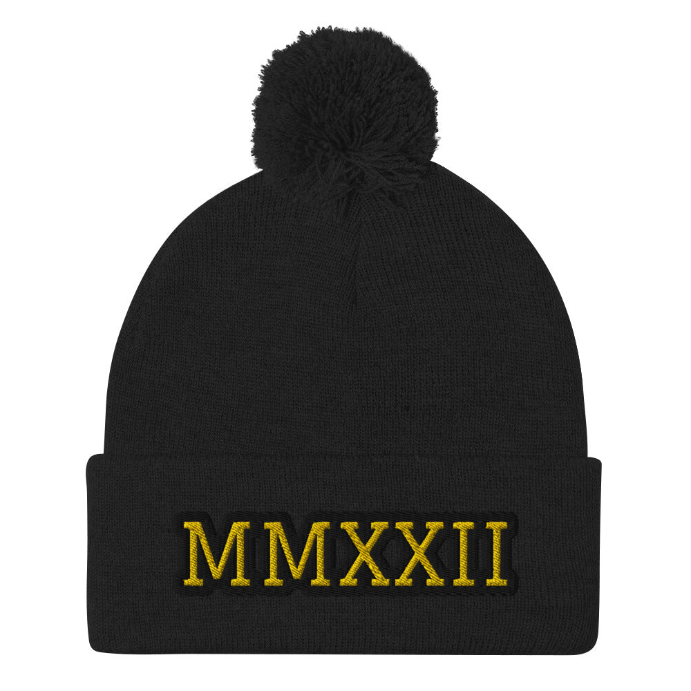 "MMXXII" Pom-Pom Beanie