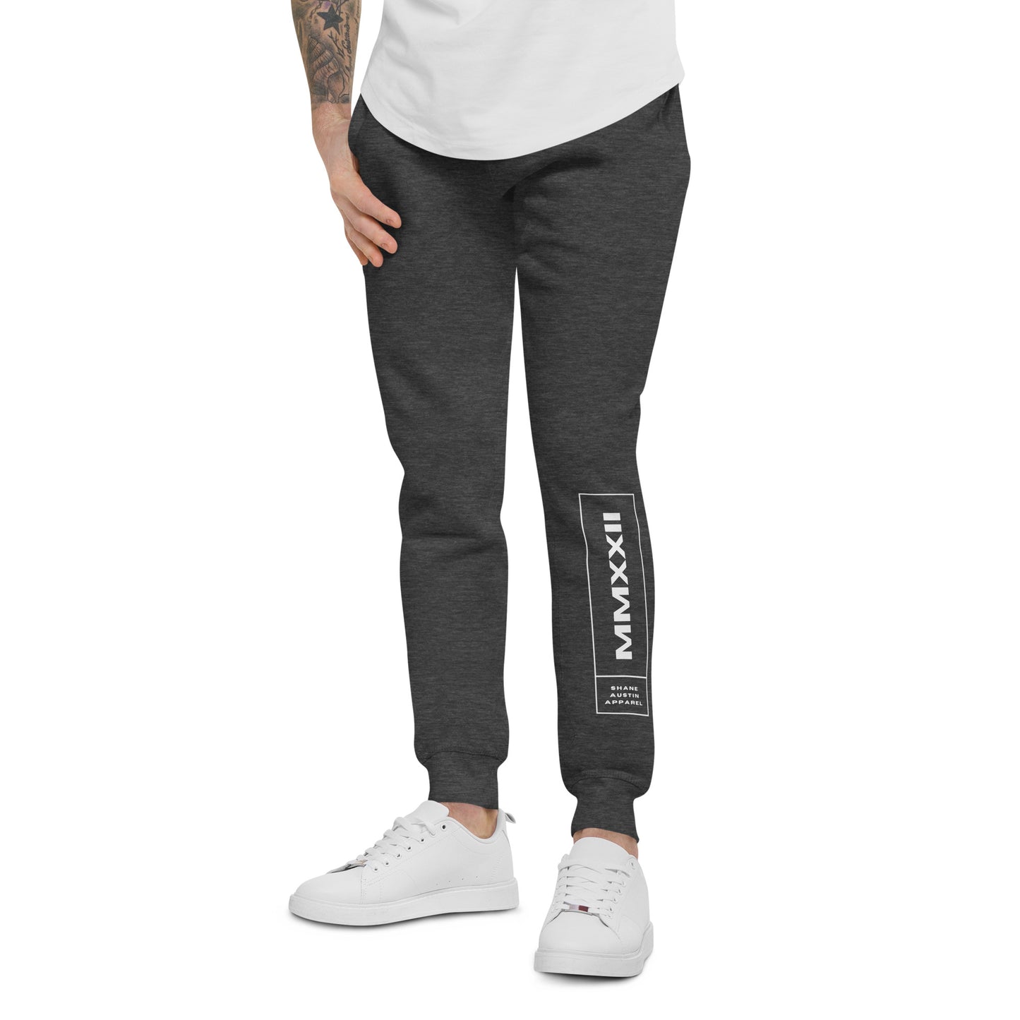 MMXXII Unisex fleece sweatpants (White)