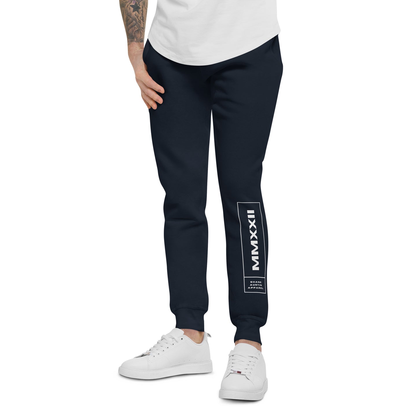 MMXXII Unisex fleece sweatpants (White)